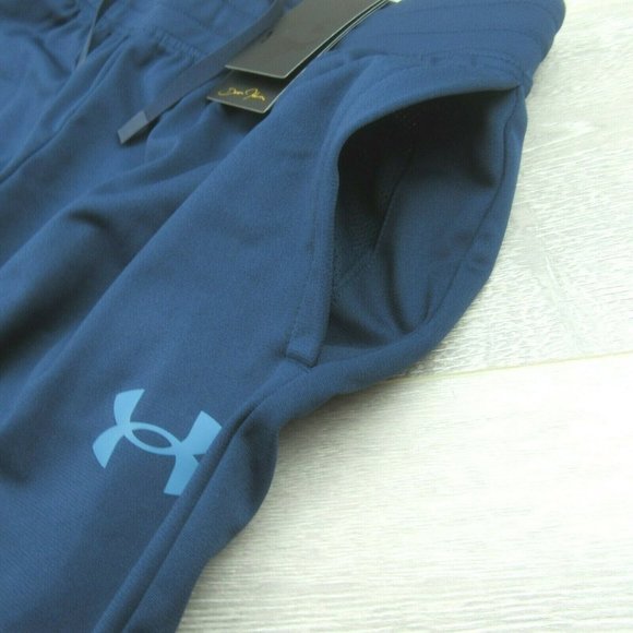 Under Armour UA Project Rock Knit Track Pants Mens Navy Blue NEW - Picture 3 of 10